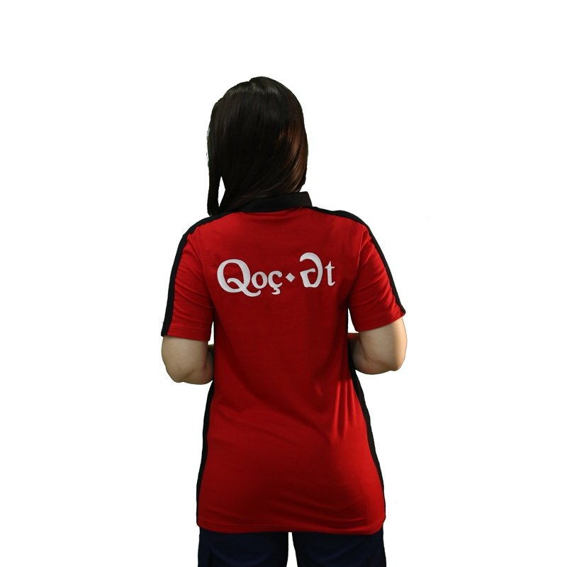 Qırmızı-qara fermuarlı polo köynək – Uniforma satışı Bakı