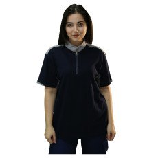 Lacivərd-boz fermuarlı polo köynək – Uniforma satışı Bakı
